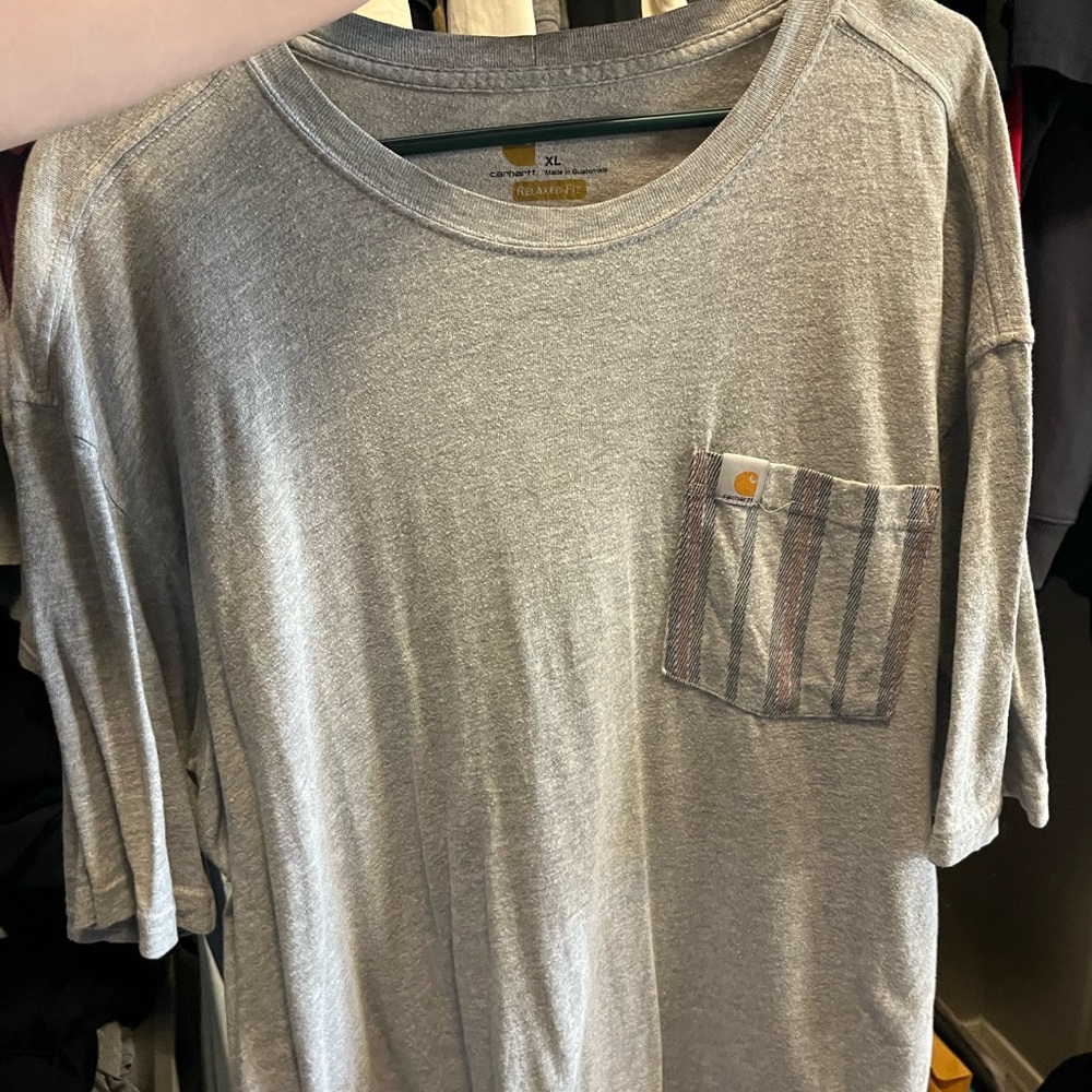 Carhartt Heather Gray Short Sleeve Tee with Pocket